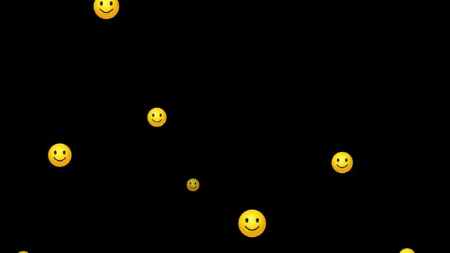 Floating Emoji Smiley Faces Chroma Key Animation Pack