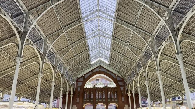 View of Central Market of Valencia Spain Mercat Central Building
