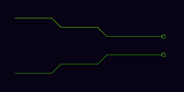 Abstract green lines and circles representing data flow on a dark background.