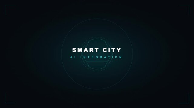 futuristic smart city ai integration text display