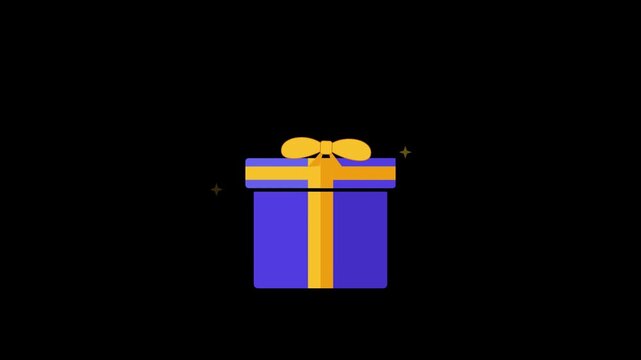 gift box surprise bonus reward ecommerce present animation