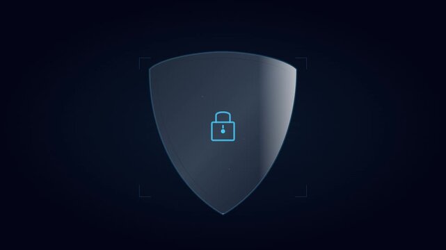 glowing safety shield protection cyber security animation