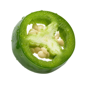Fresh Green Jalape&ntilde;o Slice with Seeds