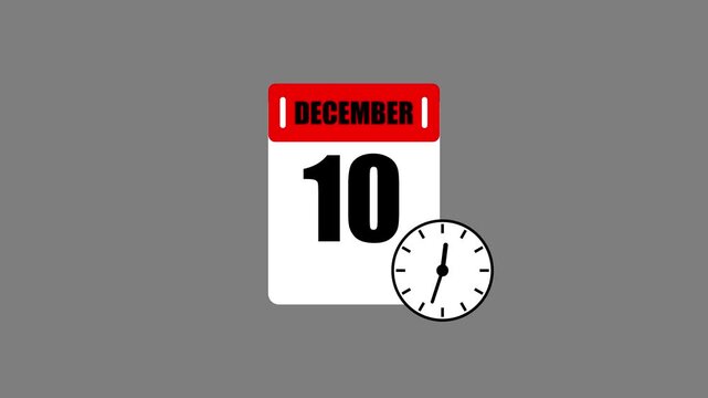 Futuristic November 10 calendar icon featuring dynamic watch animation. High-Resolution motion graphics template for digital scheduling, smart reminders, countdown interfaces, and timeline.4k video