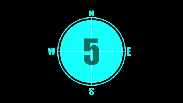 Ten Second Coundown Timer with Futuristic Colorful Glow Digital HUD interface.Ten to Zero countdown Hi Tech modern digital effect element. 4k video