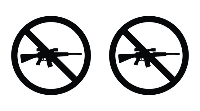no firearms symbols silhouette gun prohibition weapon