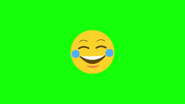 Laughing emoji reaction animation green screen overlay effect