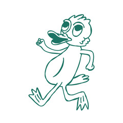 Fototapeta premium hand drawn duck retro cartoon character illustration