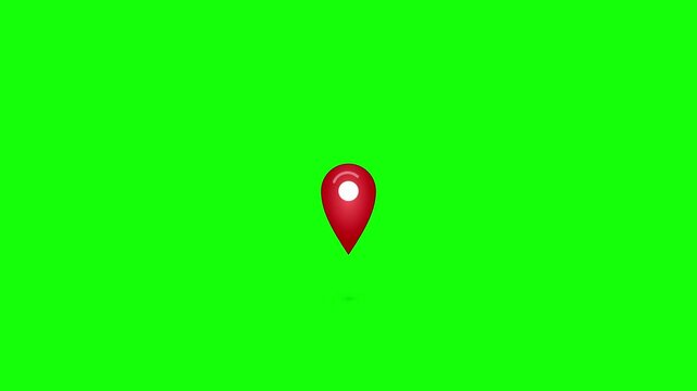 map pin drop location green screen travel graphic