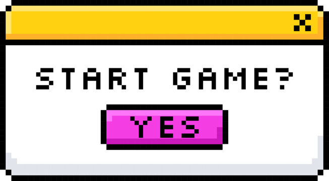 Vector set of pixel art 8bit arcade ui buttons loading bar heart love video game retro spaceship