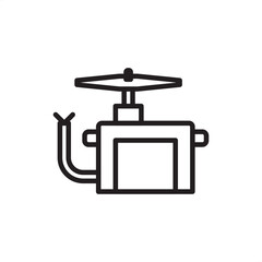 Naklejka premium Robot servo motor icon symbolizing joint articulation, representing hardware, factory tools, electrical gear, safety systems, and logistics for precise actuator feedback and rotary drive calibration.