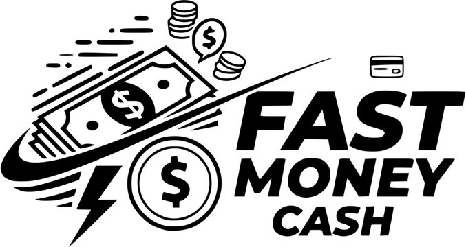 Fast money icon vector, Fast Cash logo template, Money logo designs