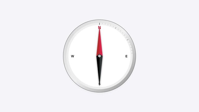 navigating compass needle direction orientation animation