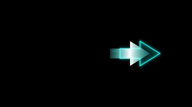 neon glowing arrow pointer for directional video emphasis