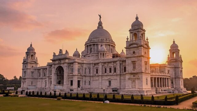 Majestic Victoria Memorial Kolkata at Sunset