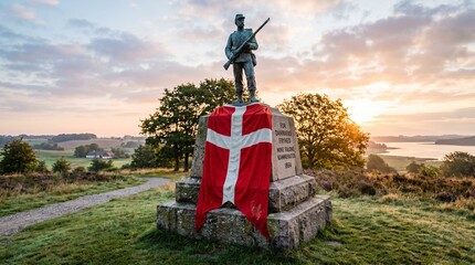constitution day of denmark patriotism with denmark flag