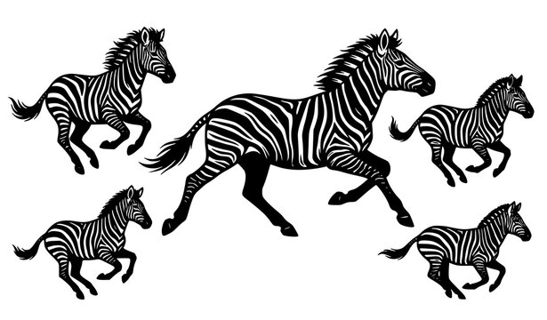 Geometric zebra head silhouette vector isolated on white background for modern branding