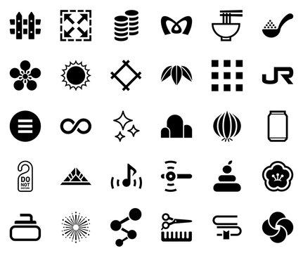 Universal Web UI and Lifestyle Icon Set - Minimalist Black Silhouette Collection