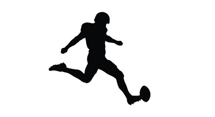 Football player kicking ball silhouette on transparent background © DS