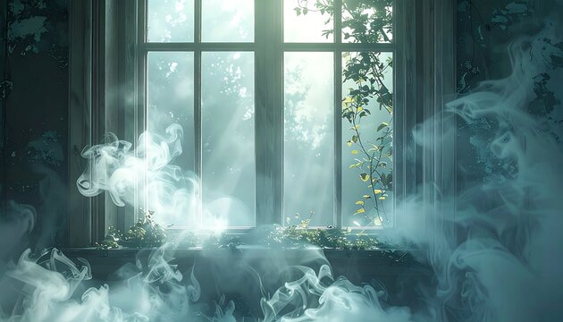 Misty light through window