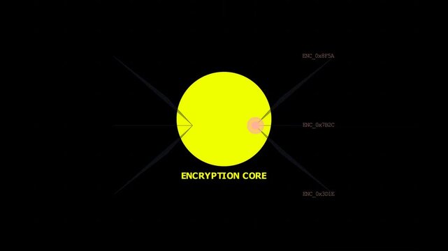 Cloud security and data encryption pipeline animation