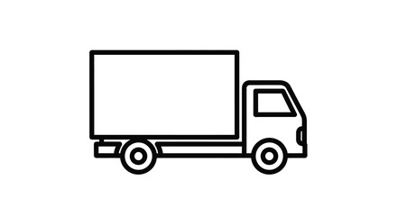 Fototapeta premium Delivery truck silhouette on transparent background high quality