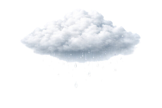 Fluffy White Cloud Isolated on Transparent Background