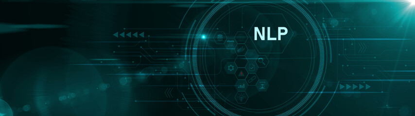 NLP Natural language processing AI Artificial intelligence. optical lager light background © Masha Stock