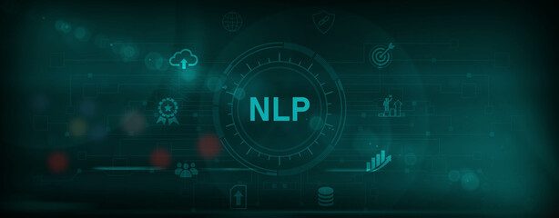 NLP Natural language processing AI Artificial intelligence. optical lager light background © Masha Stock
