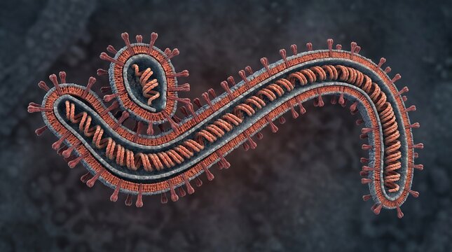 3d rendering of an ebola virus particle