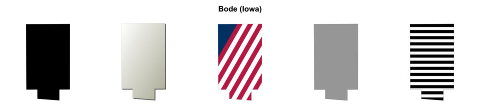 Bode (Iowa) blank outline map set