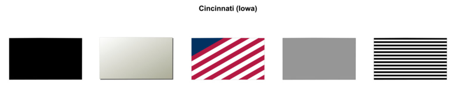 Cincinnati (Iowa) blank outline map set
