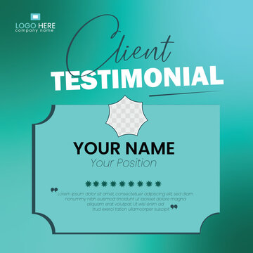 client testimonial promotional design template sale for agency