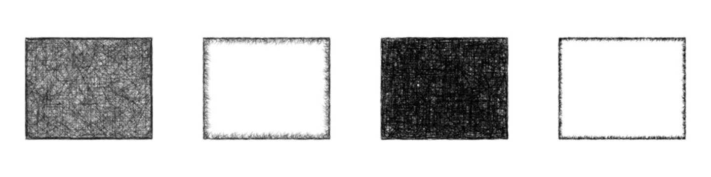 Monochrome sketch Rush County (Kansas) outline map design set