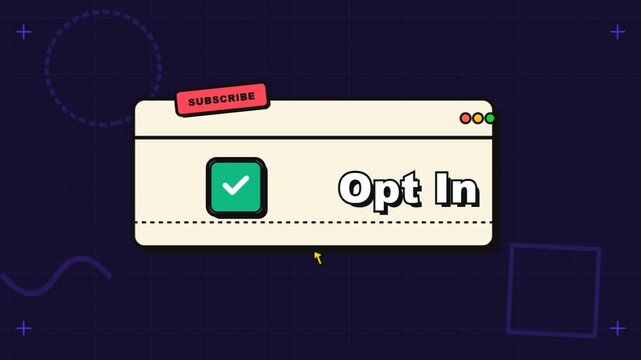 Retro window interface showing a checkbox opt in sequence