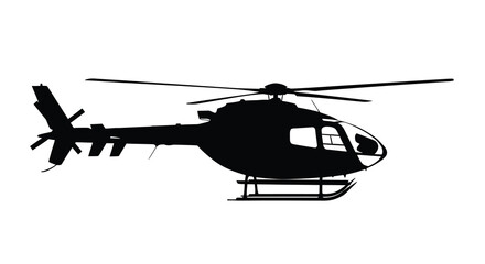 Helicopter silhouette on transparent background high quality professional © DS