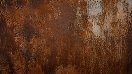 Naklejka premium Weathered Rusty Metal Surface Texture with Abstract Patterns and Tones