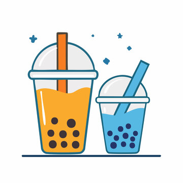 Bubble Tea Drinks Illustration