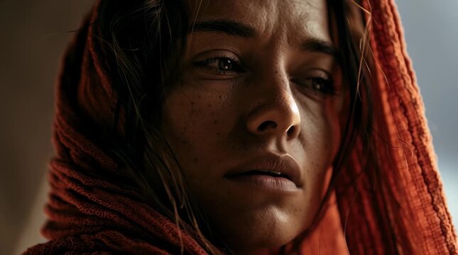 Biblical woman, Mary Magdalene Looking to God. A powerful and emotional depiction of the biblical character	