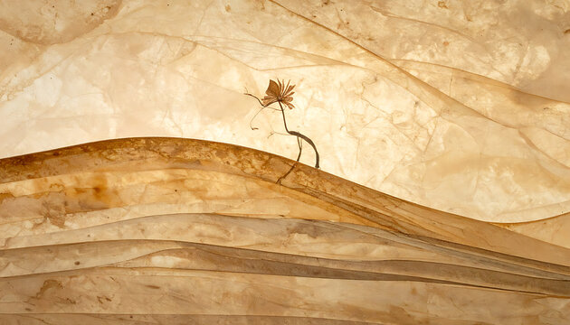 Abstract textured background with layered natural paper material and subtle stitching, warm neutral tones, organic layers, subtle light effect
