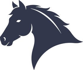Fototapeta premium Horse head profile element style icon