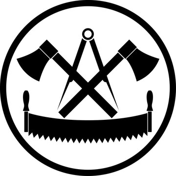 Werkzeuge, Zimmermann, Tischler, Schreiner, logo, Icon