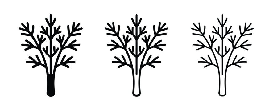 Black tree silhouettes with varying opacity Vector