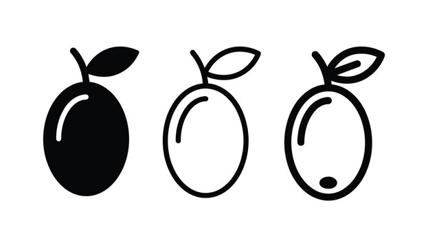 Black and white mango icons in different styles Vector