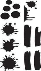 Fototapeta premium Abstract Black Grunge Brush Stroke Banner Set Collection, Hand Painted Rough Ink Paintbrush Streak Textured Rectangle Frames Isolated on White Background, Modern Distressed Artistic Vector Design.