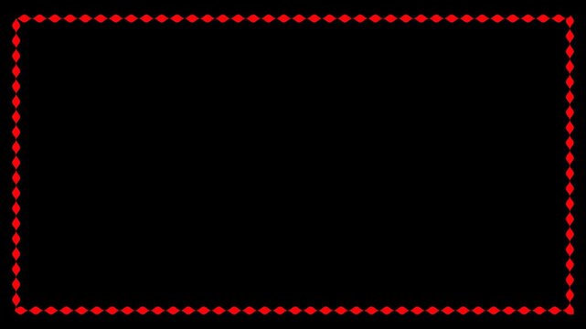 Red diamond border on a black background frame shape