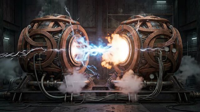 Nuclear Fusion Reactor Plasma Discharge Electromagnetic Animation