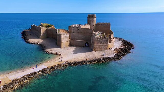 The castle in the Isola di Capo Rizzuto, Calabria, Italy