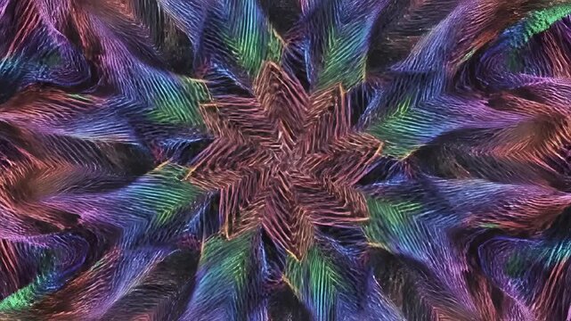 Abstract Psychedelic Kaleidoscopic Swirls of Color and Texture.