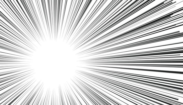 Dynamic Speed Lines Bursting from a Bright White Center